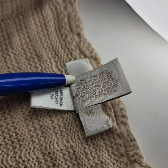 Chico's  size 2 cream gold crochet tight knit cropped sweater cardigan women's - Picture 8 of 10